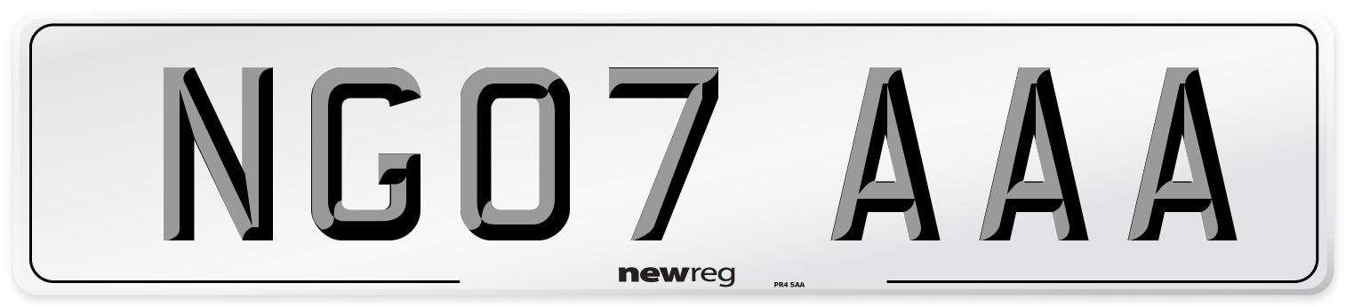 NG07 AAA Number Plate from New Reg